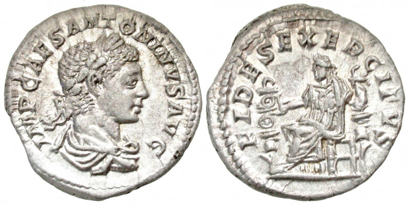 Elagabalus. A.D. 218-222. AR denarius (19.2 mm, 2.83 g, 6 h). Rome mint, struck ...