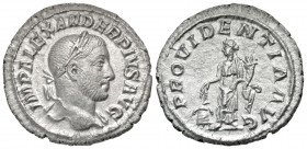 Severus Alexander. A.D. 222-235. AR denarius (20.5 mm, 2.61 g, 1 h). Rome mint, struck A.D. 232. IMP ALEXANDER PIVS AVG, laureate bust of Severus Alex...