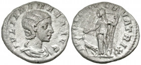 Julia Mamaea. Augusta, A.D. 222-235. AR denarius (18.2 mm, 2.82 g, 11 h). Rome mint, struck A.D. 222. IVLIA MAMAEA AVG, draped bust of Julia Mamaea ri...