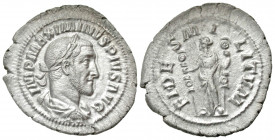 Maximinus I 'Thrax'. A.D. 235-238. AR denarius (22.3 mm, 2.77 g, 7 h). Rome mint, struck A.D. 235-236. IMP MAXIMINVS PIVS AVG, laureate and draped bus...