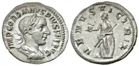 Gordian III. A.D. 238-244. AR denarius (19.7 mm, 3.03 g, 1 h). Rome mint, struck A.D. 241. IMP GORDIANVS PIVS FEL AVG, laureate, draped and cuirassed ...
