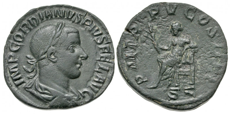 Gordian III. A.D. 238-244. AE sestertius (29.3 mm, 18.75 g, 11 h). Rome mint, st...
