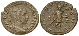 Gordian III. A.D. 238-244. AE as (25.2 mm, 9.38 g, 1 h). Rome mint, struck A.D. 242-243. IMP GORDIANVS PIVS FEL AVG, laureate, draped and cuirassed bu...