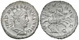 Philip I. A.D. 244-249. AR antoninianus (21.5 mm, 3.49 g, 7 h). Rome mint, struck A.D. 248. IMP PHILIPPVS AVG, radiate, draped and cuirassed bust of P...