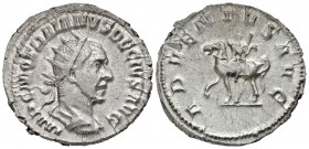 Trajan Decius. A.D. 249-251. AR antoninianus (22.4 mm, 4.64 g, 7 h). Rome mint, struck A.D. 250. IMP C M Q TRAIANVS DECIVS AVG, radiate, draped and cu...
