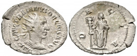 Trajan Decius. A.D. 249-251. AR antoninianus (25.5 mm, 2.42 g, 12 h). Rome mint, struck A.D. 250. IMP C M Q TRAIANVS DECIVS AVG, radiate and cuirassed...