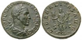 Trajan Decius. A.D. 249-251. AE as (24.6 mm, 10.63 g, 1 h). Rome mint, struck A.D. 250. IMP C M Q TRAIANVS DECIVS AVG, laureate, draped and cuirassed ...