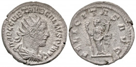 Trebonianus Gallus. A.D. 251-253. AR antoninianus (21.8 mm, 3.57 g, 11 h). Rome mint, struck A.D. 252. IMP C C VIB TREB GALLVS P F AVG, radiate, drape...