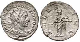 Volusian. A.D. 251-253. AR antoninianus (21.0 mm, 2.38 g, 7 h). Rome mint, struck A.D. 253. IMP CAE C VIB VOLVSIANO AVG, radiate, draped and cuirassed...