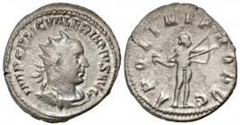 Valerian I. A.D. 253-260. AE antoninianus (22.4 mm, 3.40 g, 5 h). Rome mint, struck A.D. 253-254. IMP C P LIC VALERIANVS AVG, radiate, draped and cuir...