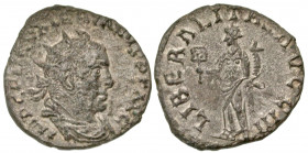 Valerian I. A.D. 253-260. AE antoninianus (20.0 mm, 3.24 g, 6 h). Rome mint, struck A.D. 256. IMP C P LIC VALERIANVS P F AVG, radiate and draped bust ...