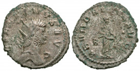 Gallienus. A.D. 253-268. BI silvered antoninianus (22.1 mm, 3.54 g, 1 h). Rome mint, struck A.D. 265-266. GALLIENVS AVG, radiate head of Gallienus rig...