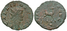 Gallienus. A.D. 253-268. AE antoninianus (20.6 mm, 2.57 g, 7 h). Rome mint, struck A.D. 267-268. GALLIENVS AVG, radiate head of Gallienus right / DIAN...