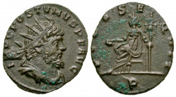 Aureolus. Romano-Gallic Usurper, A.D. 267-268. AE antoninianus (19.7 mm, 2.11 g, 5 h). Mediolanum mint, struck A.D. 268. IMP POSTVMVS P F AVG, radiate...