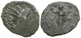 Victorinus. Romano-Gallic Emperor, A.D. 269-271. AE antoninianus (20.0 mm, 2.14 g, 1 h). Treveri mint, struck A.D. 269. IMP C VICTORINVS P F AVG, radi...