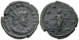 Victorinus. Romano-Gallic Emperor, A.D. 269-271. AE antoninianus (21.2 mm, 3.48 g, 6 h). Cologne mint, struck A.D. 269-270. IMP C VICTORINVS P F AVG, ...