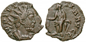 Tetricus I. Romano-Gallic Emperor, A.D. 271-274. AE antoninianus (18.1 mm, 2.13 g, 1 h). Cologne mint, struck A.D. 273-274. IMP TETRICVS P F AVG, radi...