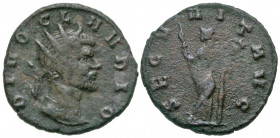 Divus Claudius II Gothicus. Died A.D. 270. AE antoninianus (19.1 mm, 2.73 g, 6 h). Rome mint. DIVO CLAVDIO, radiate head of Divus Claudius II Gothicus...