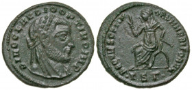 Divus Claudius II Gothicus. Died A.D. 270. AE 1/2 follis (16.8 mm, 1.55 g, 1 h). Thessalonica mint, struck A.D. 317-318. DIVO CLAVDIO OPTIMO IMP, veil...