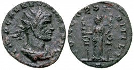 Aurelian. A.D. 270-275. AE antoninianus (20.5 mm, 2.51 g, 5 h). Siscia mint, struck A.D. 270. IMP C AVRELIANVS AVG, radiate, draped, and cuirassed bus...