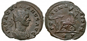 Aurelian. A.D. 270-275. AE antoninianus (22.6 mm, 2.94 g, 11 h). Siscia mint, struck A.D. 271. IMP AVRELIANVS AVG, radiate and cuirassed bust of Aurel...