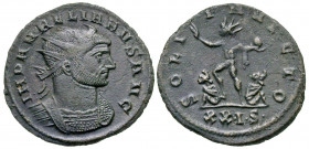 Aurelian. A.D. 270-275. AE antoninianus (21.8 mm, 2.95 g, 12 h). Serdica mint, struck A.D. 274. IMP AVRELIANVS AVG, radiate and cuirassed bust of Aure...