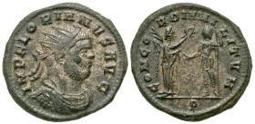 Florian. A.D. 276. AE antoninianus (21.2 mm, 3.31 g, 7 h). Cyzicus mint. IMP FLORIANVS AVG, radiate, draped and cuirassed bust of Florian right / CONC...
