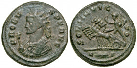 Probus. A.D. 276-282. AE antoninianus (21.7 mm, 4.01 g, 12 h). Rome mint, struck A.D. 281. PROBVS P F AVG, radiate bust of Probus left, wearing imperi...