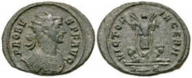 Probus. A.D. 276-282. AE antoninianus (22.9 mm, 3.83 g, 12 h). Rome mint, struck A.D. 281. PROBVS P F AVG, radiate and mantled bust of Probus right / ...