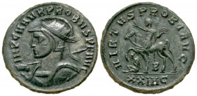 Probus. A.D. 276-282. AE antoninianus (22.9 mm, 3.77 g, 11 h). Ticinum mint, struck A.D. 280. IMP C M AVR PROBVS P F AVG, radiate, helmeted, and cuira...