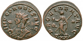 Probus. A.D. 276-282. AE antoninianus (22.1 mm, 3.46 g, 11 h). Ticinum mint, struck A.D. 282. IMP C PROBVS AVG, radiate bust of Probus left, wearing i...