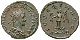 Diocletian. A.D. 284-305. AE antoninianus (21.7 mm, 4.18 g, 12 h). Lugdunum mint, struck A.D. 285. IMP C C VAL DIOCLETIANVS P F AVG, radiate, draped, ...