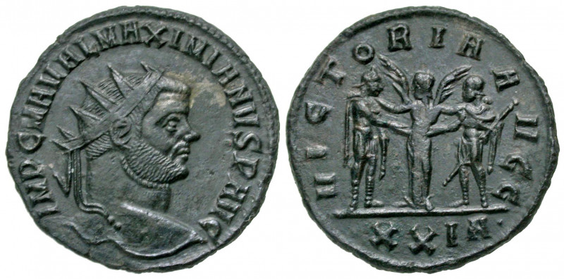 Maximianus. First reign, A.D. 286-305. AE antoninianus (22.6 mm, 3.85 g, 1 h). S...
