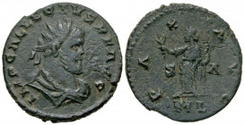 Allectus. Romano-British Emperor, A.D. 293-296. AE antoninianus (21.5 mm, 4.27 g, 7 h). London mint. IMP C ALLECTVS P F AVG, radiate, draped and cuira...