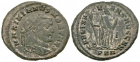 Galerius. As Caesar, A.D. 293-305. AE follis (29.9 mm, 9.01 g, 7 h). Carthage mint, struck A.D. 297-298. MAXIMIANVS NOB CAES, laureate head of Galeriu...