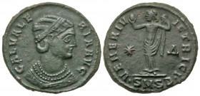 Galeria Valeria. Augusta, A.D. 293(?)-311. AE follis (26.9 mm, 5.79 g, 1 h). Serdica mint, struck A.D. 308-310. GAL VALERIA AVG, pearl-diademed and dr...