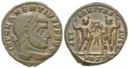 Maxentius. A.D. 306-312. AE follis (24.8 mm, 6.58 g, 11 h). Ostia mint, struck A.D. 309-312. IMP C MAXENTIVS P F AVG, laureate head of Maxentius right...
