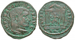 Maxentius. A.D. 306-312. AE follis (26.2 mm, 4.81 g, 1 h). Aquileia mint, struck A.D. 307-309. IMP C MAXENTIVS P F AVG, laureate head of Maxentius rig...