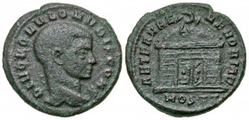 Divus Romulus. Died A.D. 309. AE quarter follis (17.7 mm, 2.2 g, 11 h). Ostia mint, struck by Maxentius, A.D. 309-312. DIVO ROMVLO NVBIS CONS, bare he...