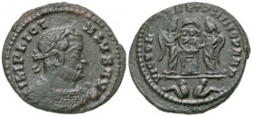 Licinius I. A.D. 308-324. AE follis (19.7 mm, 2.70 g, 7 h). Lyons mint, struck A.D. 319-320. IMP LICINIVS AVG, laureate and cuirassed bust of Licinius...