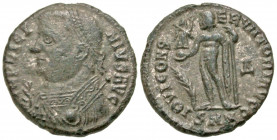 Licinius I. A.D. 308-324. AE follis (17.7 mm, 2.39 g, 11 h). Nicomedia mint, struck A.D. 317-318. IMP LICINIVS AVG, laureate and mantled bust of Licin...