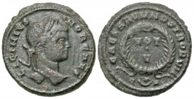 Licinius II. Caesar, A.D. 317-324. AE reduced follis (19.6 mm, 3.13 g, 5 h). Arles mint, struck A.D. 321. LICINIVS NOB CAES, laureate head of Licinius...