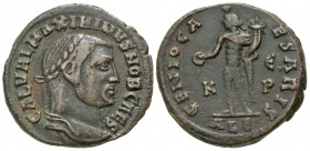 Maximinus II Daza. As Caesar, A.D. 305-308. AE follis (24.9 mm, 6.07 g, 6 h). Alexandria mint, struck A.D. 308-309. GAL VAL MAXIMINVS NOB CAES, laurea...