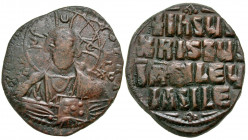 Anonymous (attributed to Basil II and Constantine VIII). Ca. 976-1025. AE follis (30.4 mm, 10.24 g, 7 h). Anonymous class A2. Constantinople mint. +ЄM...