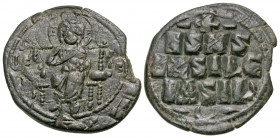 Anonymous (attributed to Constantine IX). Ca. 1042-1055. AE follis (30.9 mm, 6.83 g, 12 h). Anonymous class D. Constantinople mint. Nimbate Christ sea...