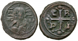 Romanus IV Diogenes. 1068-1071. AE follis (26.3 mm, 5.77 g, 5 h). Constantinople mint. IC-XC / NI-KA, facing bust of Christ, nimbate, holding book of ...