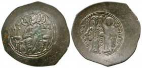 Manuel I Comnenus. 1143-1180. BI trachy (28.6 mm, 3.43 g, 6 h). Constantinople mint, struck 1167-1183. Christ, bearded, seated on throne, wearing nimb...