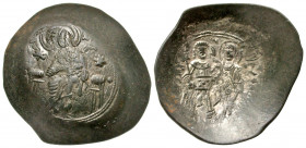 Manuel I Comnenus. 1143-1180. BI trachy (31.3 mm, 5.16 g, 7 h). Constantinople mint, struck 1167-1183. Christ, bearded, seated on throne, wearing nimb...