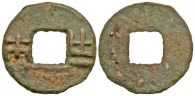 China, Western Han Dynasty. 136-119 B.C. AE 4 zhu (24.0 mm, 2.43 g). "Pan Liang". / Smooth. Hartill 7.17; Schjoth 92. aVF.
