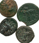 [Greek]. Lot of four Greek Bronze Coins. Lot of four Greek bronze coins. Phrygia, Dionysopolis; Lycia, Phaeselis; Ionia, Phokaia; Cyprus, Kition. VG-a...